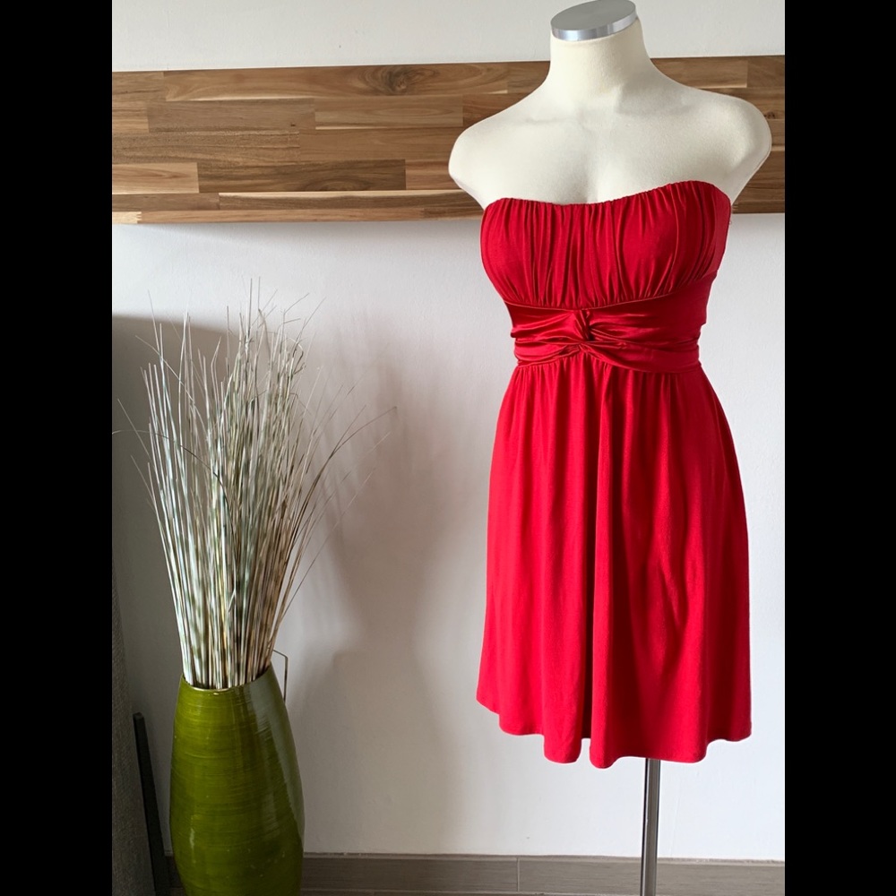 Bebe strapless red dress